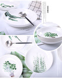 Nordic Style Planter Pattern Dinner Plates