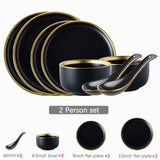 Black Porcelain Dishes Plates